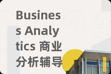 Business Analytics 商业分析辅导
