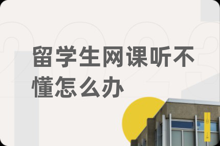 留学生网课听不懂怎么办