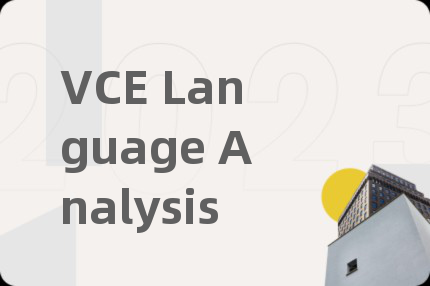 VCE Language Analysis