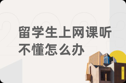 留学生上网课听不懂怎么办