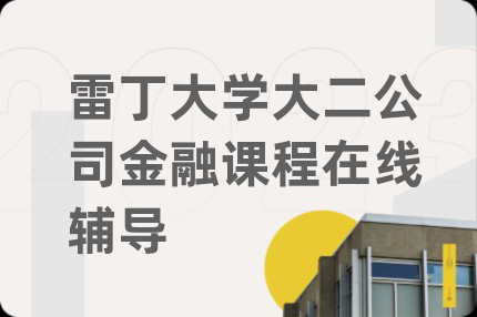 雷丁大学大二公司金融课程在线辅导