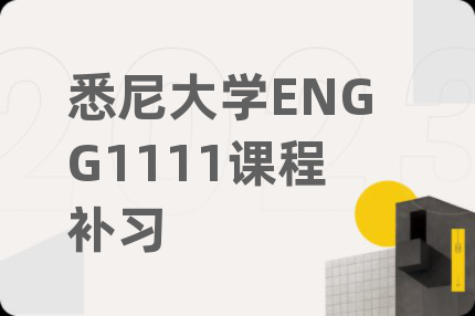 悉尼大学ENGG1111课程补习