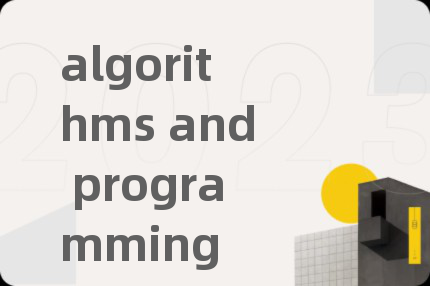 algorithms and programming
