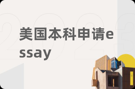 美国本科申请essay