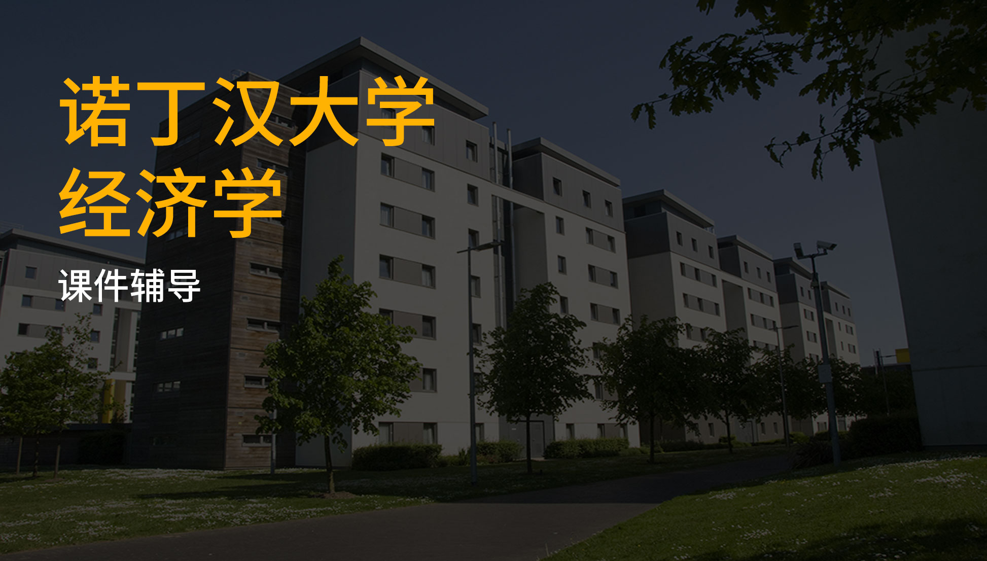 诺丁汉大学经济学课件同步讲解