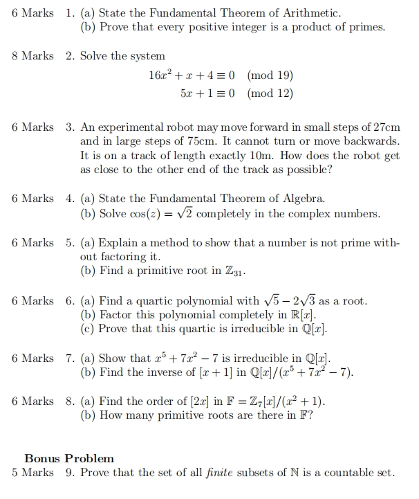 滑铁卢大学MATH 145 滑铁卢大学MATH 145