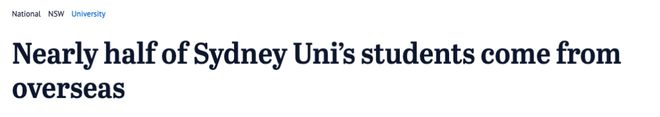 46%的学生来自海外，悉尼大学正逐渐成为外国学生占多数的大学！