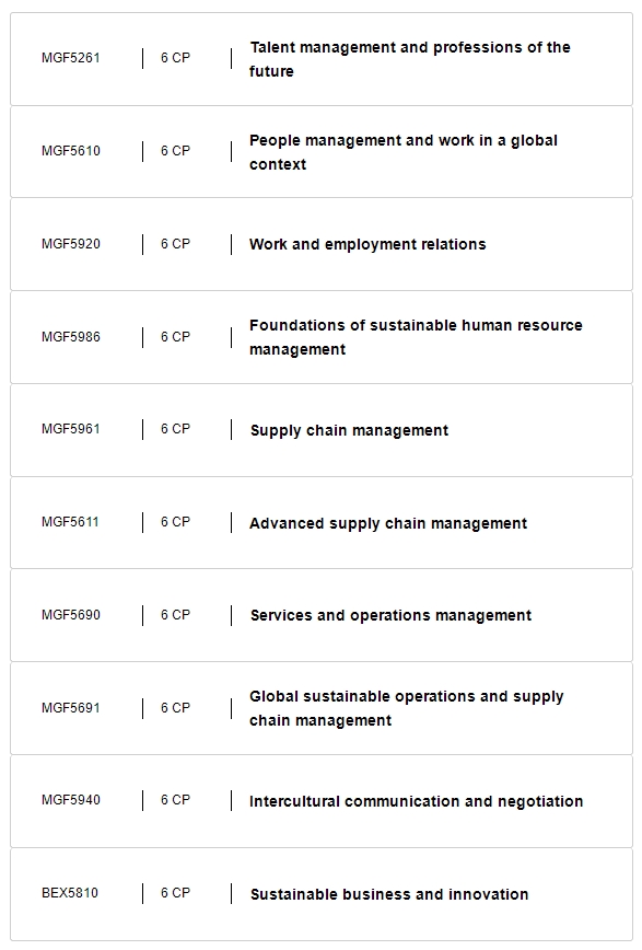 莫纳什硕士Management选课 莫纳什硕士Management选课