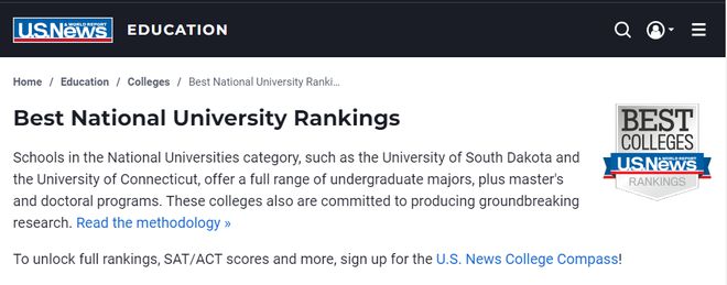 2025U.S.News全美大学排名发布