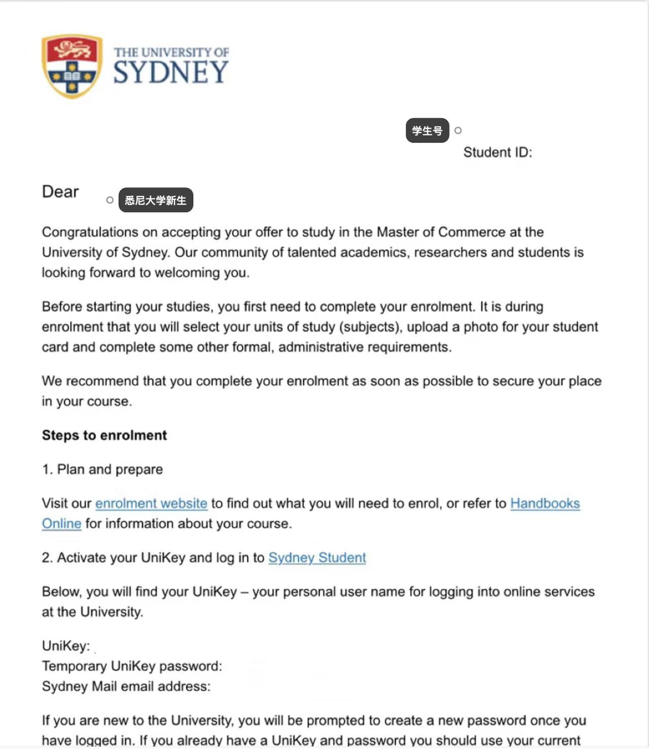 悉尼大学选课 悉尼大学选课