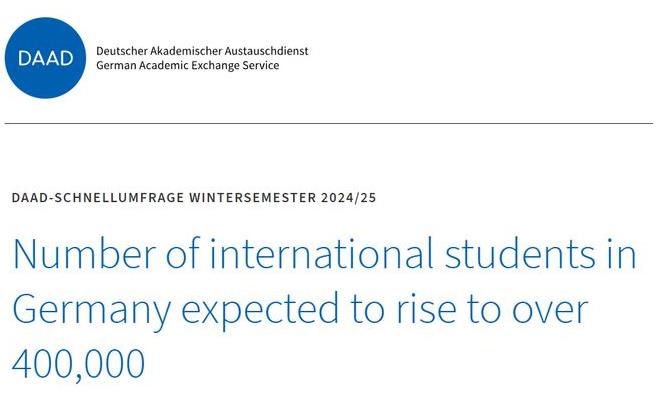 德国留学生突破40万，中国居第二大生源国！