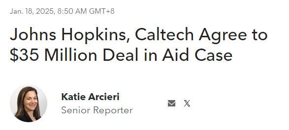 支付超3500万美元赔偿费！JHU、Caltech就“学费操控案”达成和解~