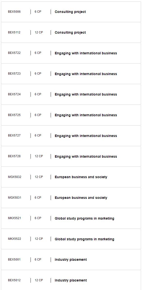 莫纳什大学Master of business B6005选课 莫纳什大学Master of business B6005选课