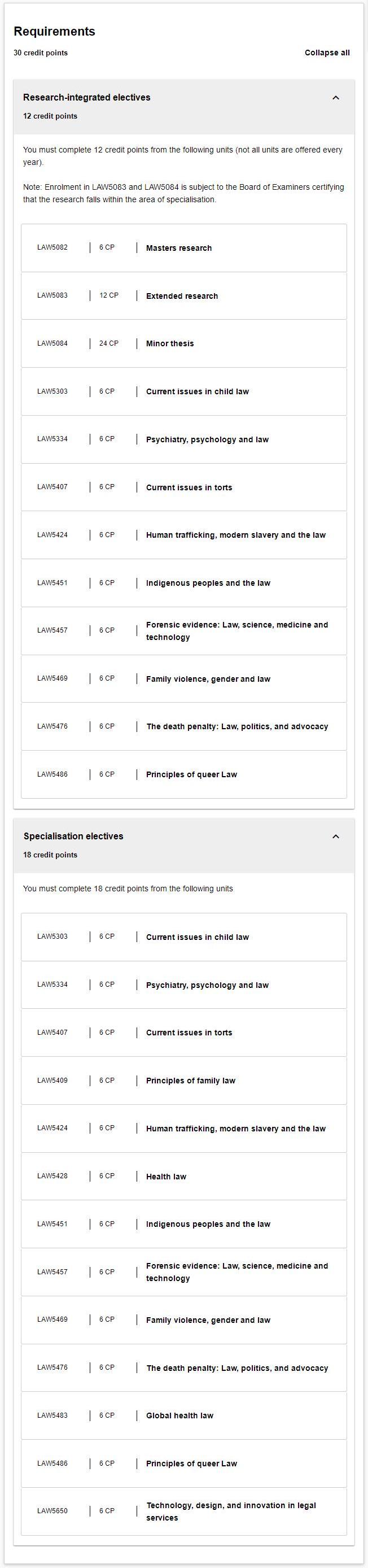 莫纳什大学Master of Laws选课 莫纳什大学Master of Laws选课