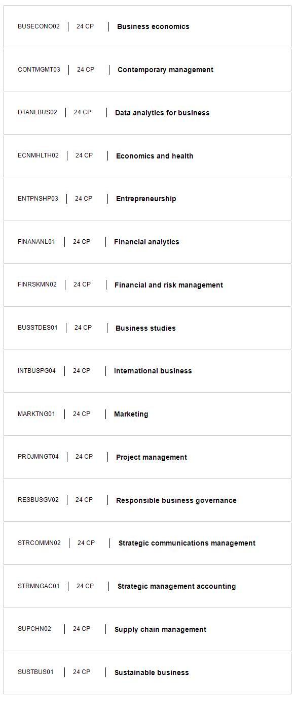 莫纳什大学Master of Business选课 莫纳什大学Master of Business选课