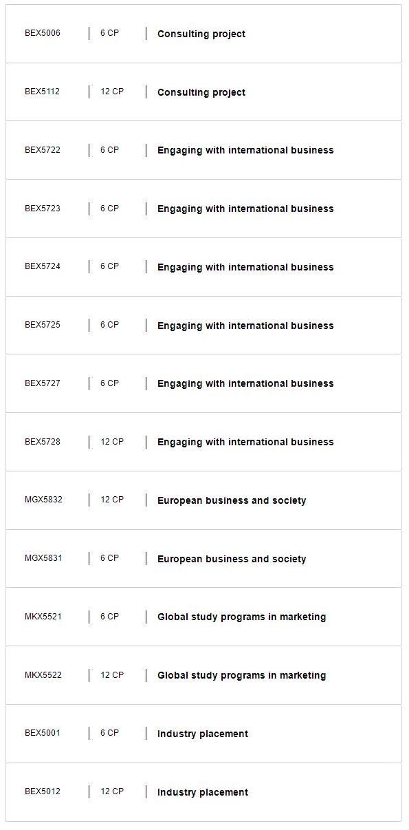 莫纳什大学Master of Business选课 莫纳什大学Master of Business选课
