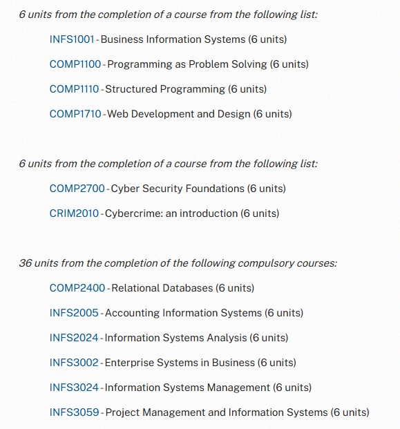 澳国立Bachelor of Commerce选课 澳国立Bachelor of Commerce选课