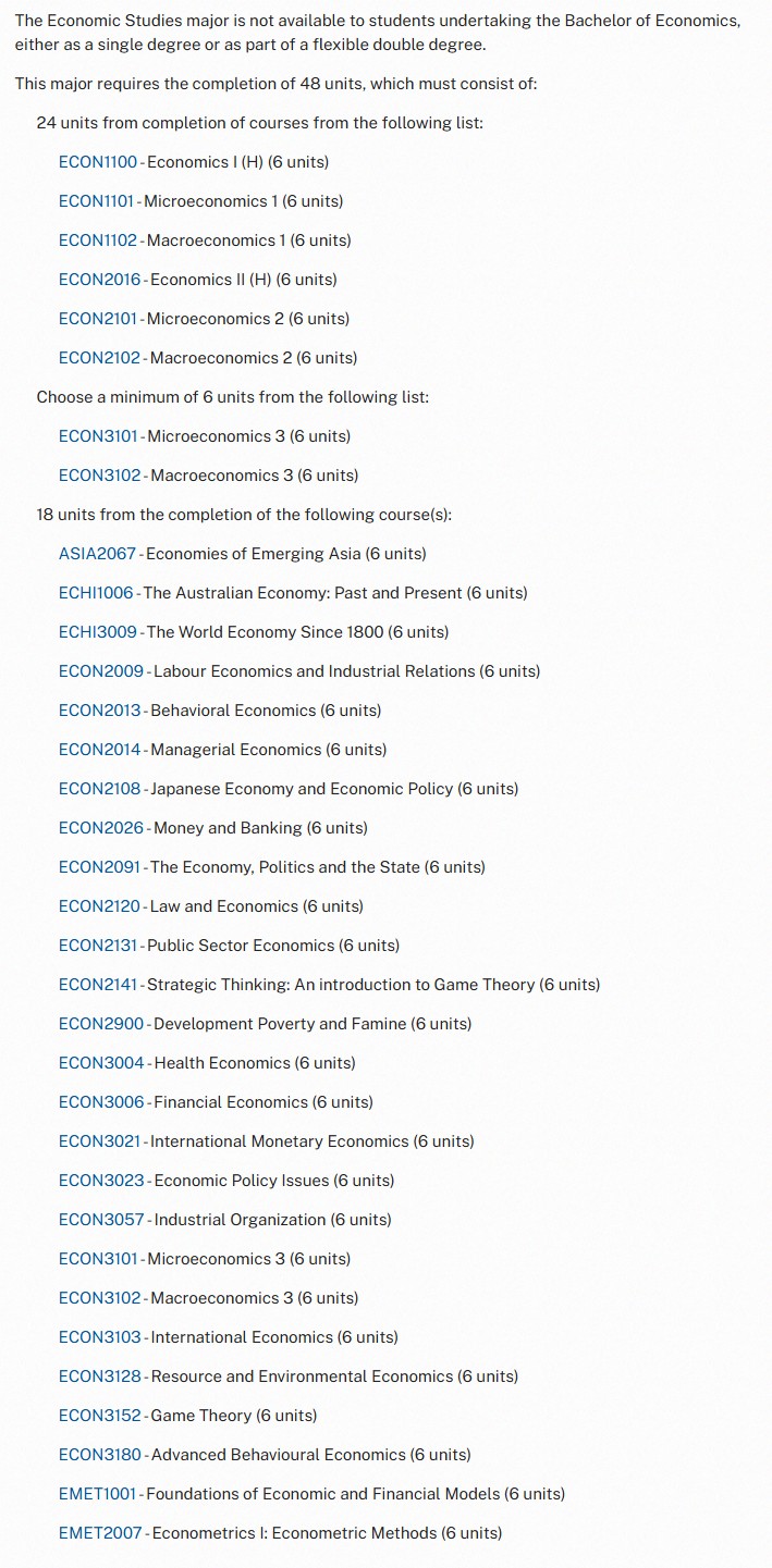 澳国立Bachelor of Commerce选课 澳国立Bachelor of Commerce选课